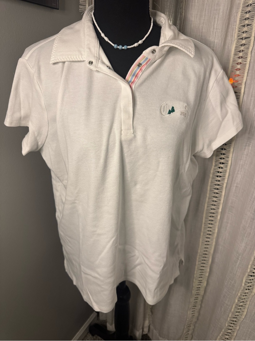 Greg Norman Collection White Short Sleeve Polo with Embroidered Logo